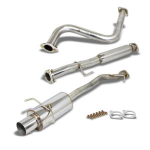 Catback Exhaust System 4″ Muffler Tip with Silencer For 90-93 Honda Accord CB1/ CB2/ CB3/ CB4