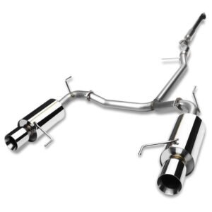 Catback Exhaust System 4″ Dual Round Roll Tip For 98-02 Honda Accord 3.0L V6 (CG 6th Gen)
