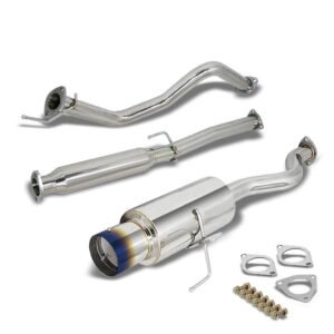 Catback Exhaust System 4.5″ Burnt Muffler Tip For 92-95 Honda Civic 3-Door Hatchback EH2/ EH3/ EG3