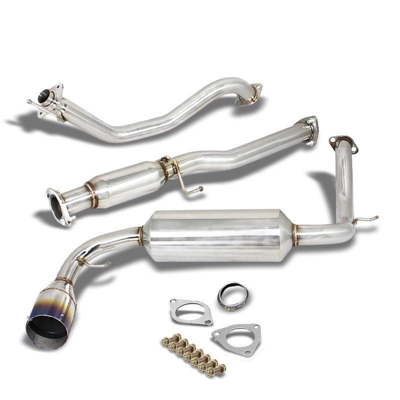 Catback Exhaust System 4.5″ Round Slant Burnt Muffler Tip For 88-91 Honda CR-X ED8/ED9 Base/HF/SI 1.5L/1.6L SOHC