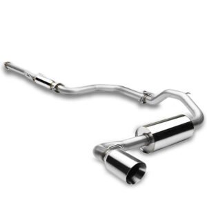 Catback Exhaust System 4.5″ Round Slant Roll Muffler Tip For 88-91 Honda CR-X ED8/ED9 Base/HF/SI 1.5L/1.6L SOHC
