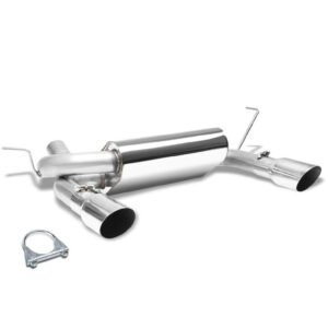 Catback Exhaust System 4″ Dual Round Slant Muffler Tip For 07-17 Jeep Wrangler 3.6L/3.8L V6 DOHC