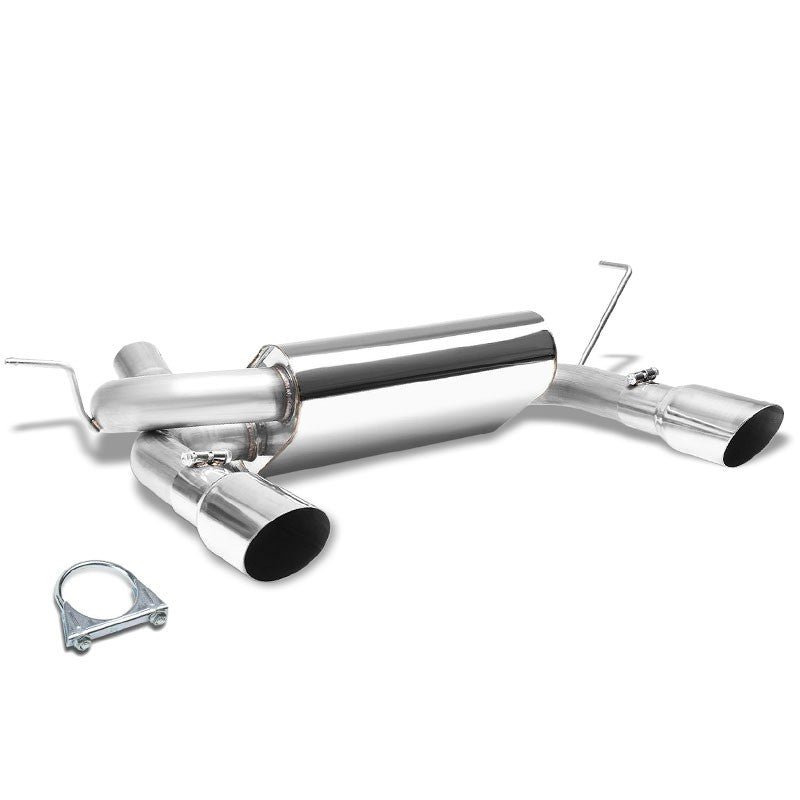 Catback Exhaust System 4″ Dual Round Slant Muffler Tip For 07-17 Jeep Wrangler 3.6L/3.8L V6 DOHC