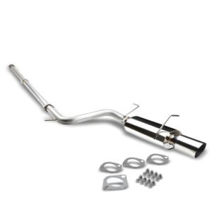 Catback Exhaust System 4″Round Slant Muffler Tip For 06-08 Mitsubishi Eclipse 4G 3.8L V6 DOHC