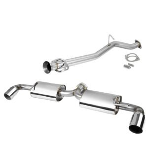 Catback Exhaust System 3.5″ Dual Round Muffler Tip For 04-11 Mazda RX-8 1.3L R2