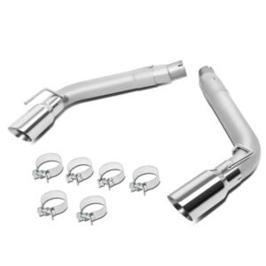 Stainless Steel Axleback Exhaust System w/ 4″ OD Rolled Muffler Tip For 10-15 Chevrolet Camaro 3.6L 6.2L 7.0L