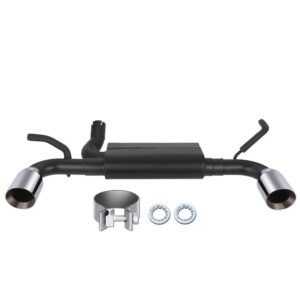 4″ Mufflers Rolled Tip Axleback Exhaust Kit For 12-17 Wrangler JK 3.6L