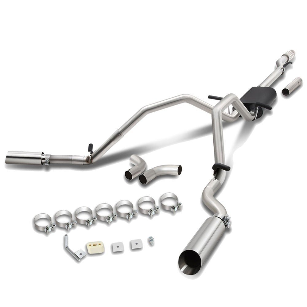 4″ Mufflers Rolled Tip Catback Exhaust System For 14-19 Silverado/Sierra 4.3 5.3