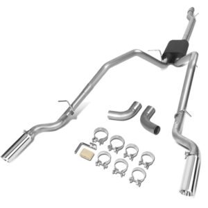 3.5″ Rolled Tip Axleback Exhaust Kit For 14-19 Silverado Sierra 1500 4.3 5.3