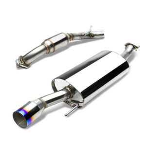 Catback Exhaust System 3.5″ Round Burnt Muffler Tip For 93-99 Volkswagen Golf MK3 (2.0L 2.8L)