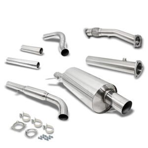 Catback Exhaust System 3″ Round Muffler Tip For 99-05 Volkswagen Golf 1.8T MK4/Jetta 1.8T A4 Typ 1J
