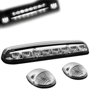 Chrome House/Clear Len/White LED Roof Light Cab Lamp For 02-06 Silverado/Sierra
