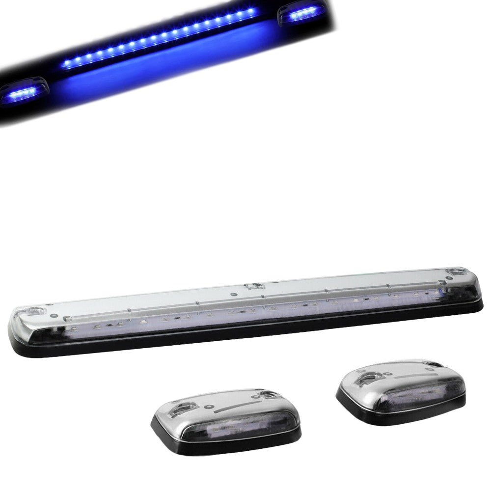 Chrome House/Clear Len/Blue LED Roof Light Cab Lamp For 07-13 Silverado/Sierra