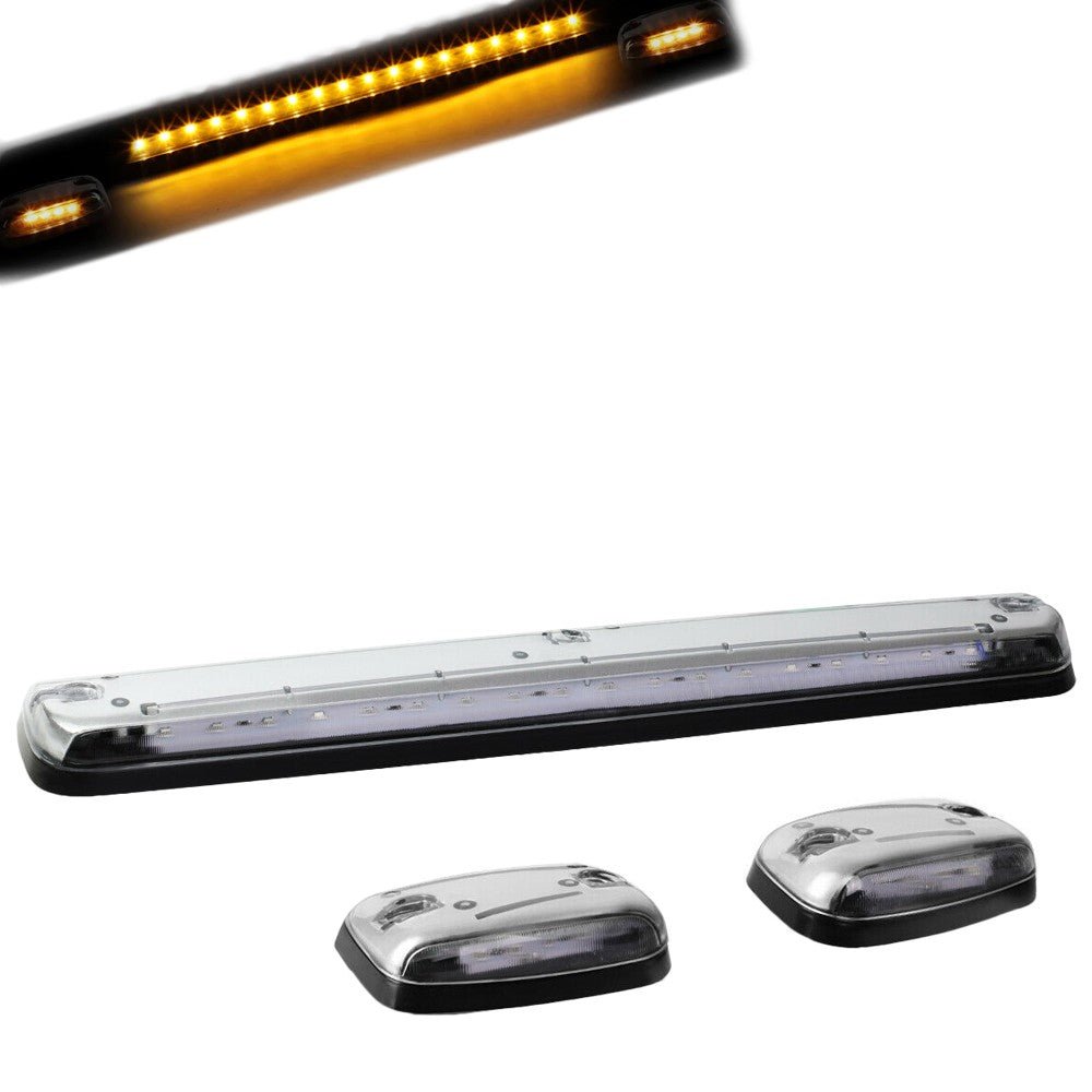 Chrome House/Clear Len/Yellow LED Roof Light Cab Lamp For 07-13 Silverado/Sierra