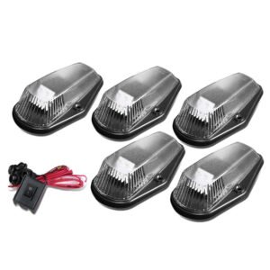 Black House/Clear Len/Blue LED Roof Top Light Cab Lamp For 80-96 F-Series Truck