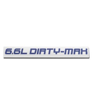 Blue/Chrome 6.6L Dirty-Max Polish Logo 3M Sticker Back Trunk Badge Emblem Decal