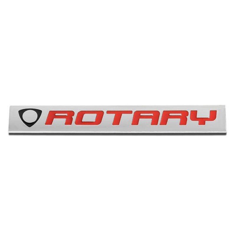 Black/Red/Chrome Rotary Symbol Trunk Badge Rear Emblem Decal Metal Plate