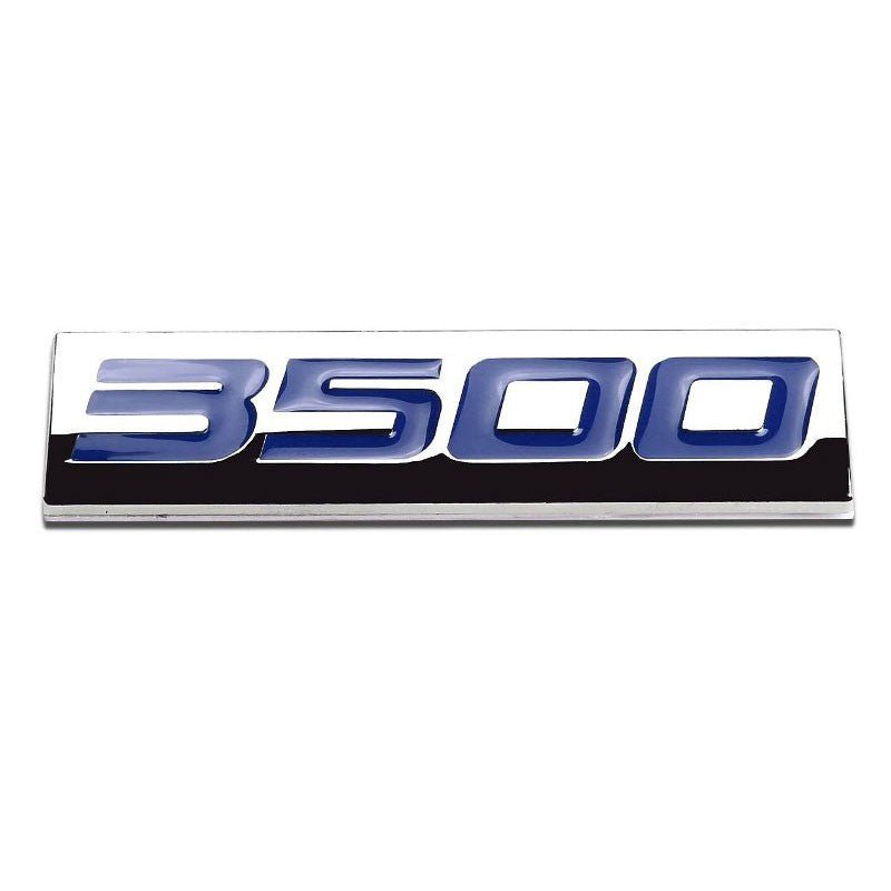 Blue/Chrome 3500 Logo Plate Car Rear Trunk Metal Trim Badge Decal Emblem Sticker