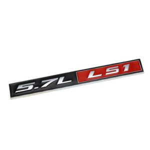 Black/Red/Chrome 5.7L LS1 V8 Engine Chevy Auto Trunk Badge Emblem Decal 3M Tape