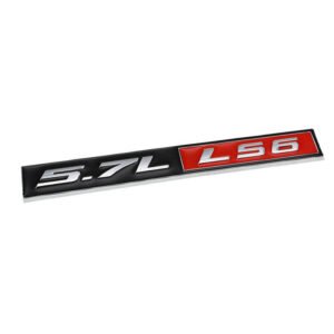 Black/Red/Chrome 5.7L LS6 V8 Engine GM/Chevy Trunk Logo Badge Emblem Decal Tape