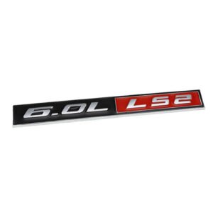 Black/Red/Chrome 6.0L LS2 Car Trunk Badge Emblem Metal Decal 3M Adhesive Sticker