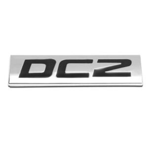 Black/Chrome DC2 Letter Sign logo Engine Trunk Polished Badge Decal Emblem Plate