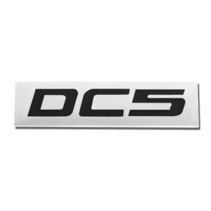 Black/Chrome DC5 Letter Sign Rear Trunk Polished Badge Decal Plate Emblem 4mm