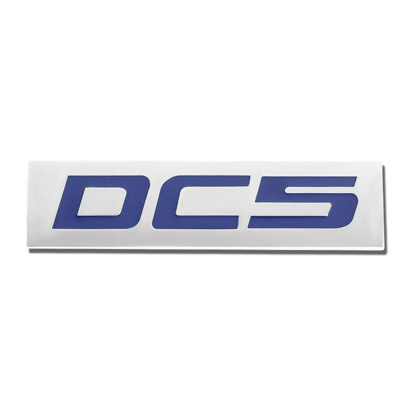 Blue/Chrome DC5 Logo Plate Rear Trunk Metal Badge Decal Sticker Emblem