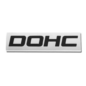 Black/Chrome DOHC Letter Sign Motor Trunk Polished Badge Decal Plate Emblem