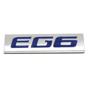 Blue/Chrome EG6 Logo Plate Engine Trunk Metal Badge Decal Sticker Emblem