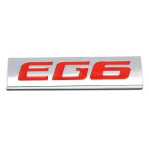 Red/Chrome EG6 Auto Sign Trim Trunk Polished Logo Badge Decal Emblem Plate