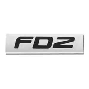 Black/Chrome FD2 Letter Auto Sign Rear Trunk Polished Badge Decal Plate Emblem