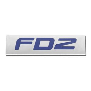 Blue/Chrome FD2 TEXT Logo Plate Auto Back Trunk Metal Badge Decal Sticker Emblem