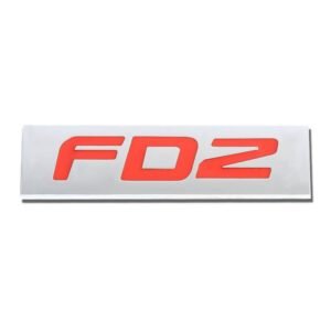 Red/Chrome FD2 Sign Trim Rear Trunk Polished Logo Badge Decal Emblem w/3M Tape