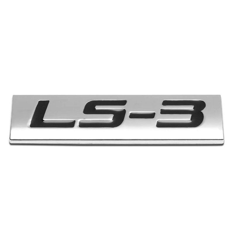 Black/Chrome LS3 Letter Sign Engine Sport Trunk Metal Badge Decal Emblem Plate