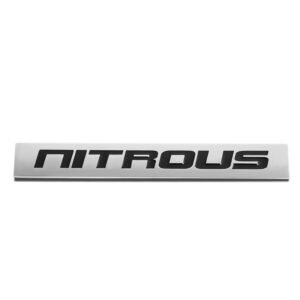 Black/Chrome Nitrous Letter Sign Motor Rear Trunk Metal Badge Decal Plate Emblem