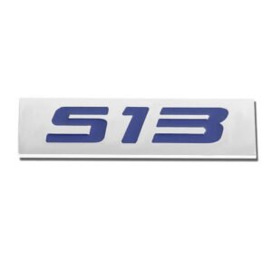Blue/Chrome S13 Logo Plate Engine Rear Trunk Metal Badge Decal Sticker Emblem