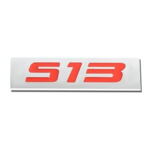 Red/Chrome S13 Sign Logo Text Trim Motor Rear Trunk Polished Badge Decal Emblem
