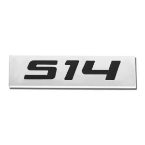 Black/Chrome S14 Letter Sign Rear Trunk Polished Badge Decal Plate Emblem 4mm