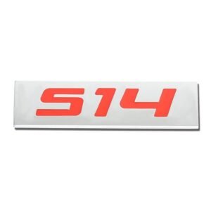 Red/Chrome S14 Sign Trim Sport Auto Trunk Polished Badge Decal Emblem 3M Tape