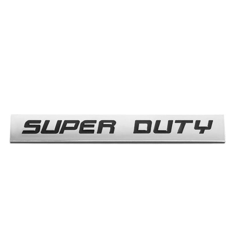 Black/Chrome SUPER DUTY Letter Sign Rear Trunk Polished Badge Decal Plate Emblem
