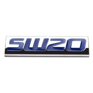 Blue/Chrome SW20 Text Logo Plate Auto Trunk Metal Badge Decal Sticker Emblem