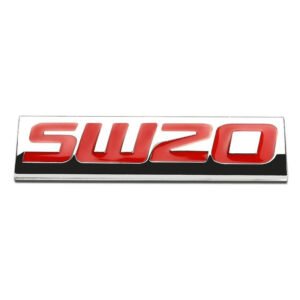 Red/Chrome SW20 Letter Sign Trim Rear Trunk Polished Badge Decal Emblem 3M Tape
