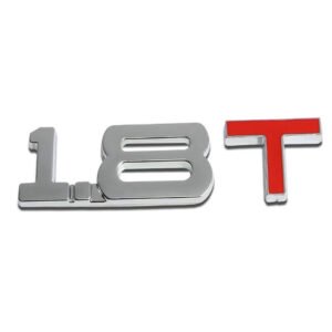 Chrome 1.8T Sign Logo Engine Trunk Metal TRIM Badge Emblem Decal 3M Tape