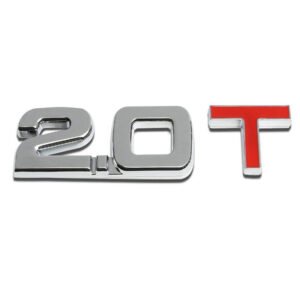 Chrome 2.0T Lettering Sign Plate RearTrunk Logo Badge Emblem Decal Sticker
