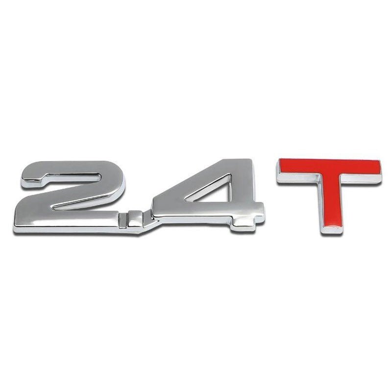 Chrome 2.4T Number Sign Logo Rear Trunk Badge Emblem Decal w/ 3M Adhesive