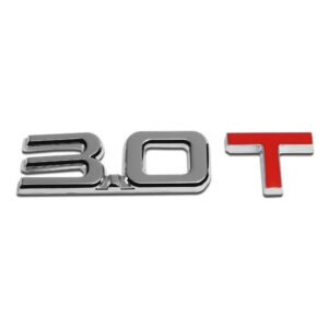 Chrome 3.0T Text Sign Logo Rear Sport Trunk Badge Emblem Decal Sticker