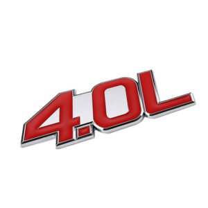 Red/Chrome 4.0L Logo V6 Sport Car Engine Emblem Metal Decal Plate Badge 3M