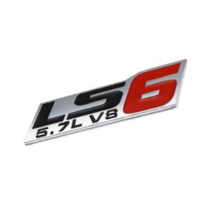 Black/Red 5.7 / LS6 Plate Engine Car Trunk Badge Emblem Metal Decal 3M Sticker