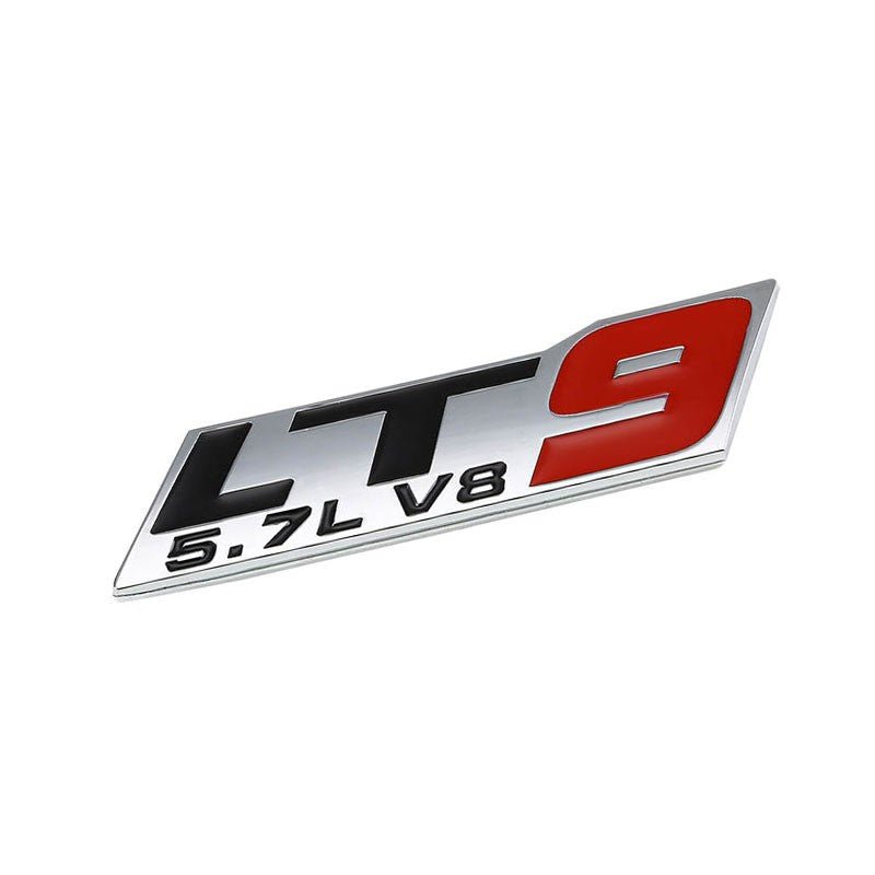 Black/Red/Chrome 5.7L LT9 V8 Engine Sport Trunk Badge Emblem Plate Decal 3M